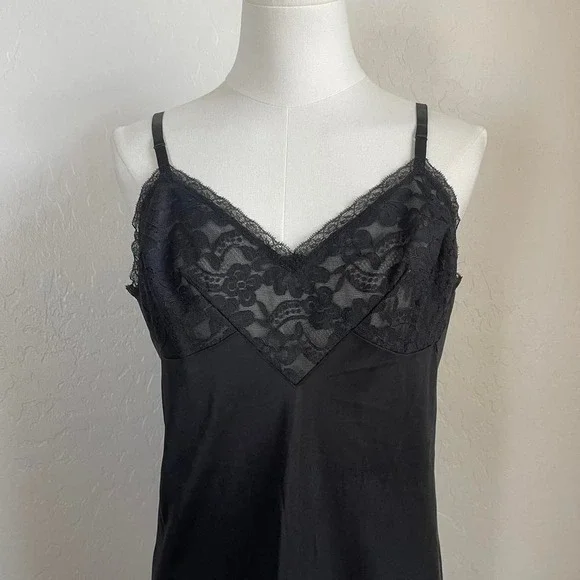 Vintage Vanity Fair Black Lace Slip Dress - Picture 4 of 7